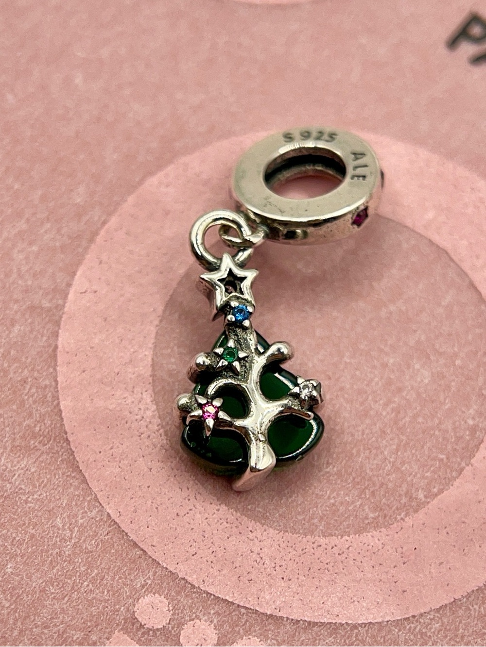 Pandora Green Murano Glass Christmas Tree Dangle Charm - Picture 2 of 6